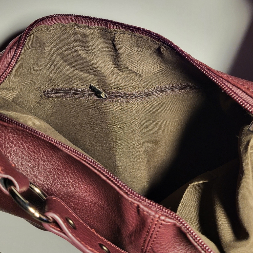Burgundy Leather Hobo Bag - Picture 5 of 8